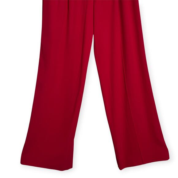 Sonia Rykiel Paris Wide Leg Drapey Pleated Pant FR 40 WAIST 28 Red France - Picture 11 of 13